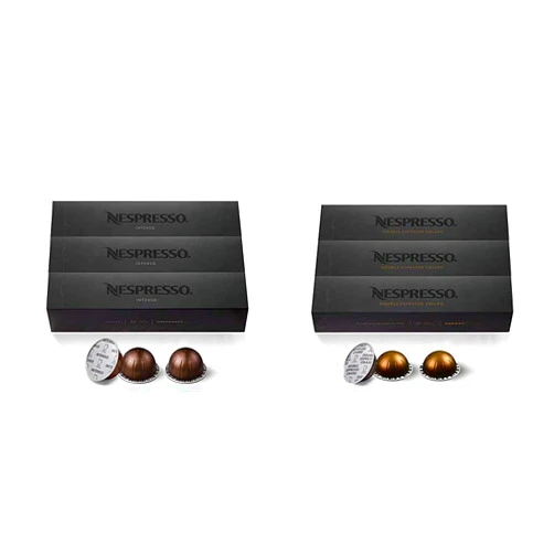 Nespresso Capsules VertuoLine Intenso, Double Espresso Chiaro Coffee Pods (10 Count x 2)