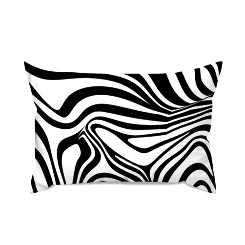 MangGou Geometric Black Stripes Pillow Case Zebra Animal Print Chinoiserie Euro Sham Pillow Cover Abstract Cushion Cover 12x20in Accent Pillowcase Home Decor for Sofa Living Room Bedroom