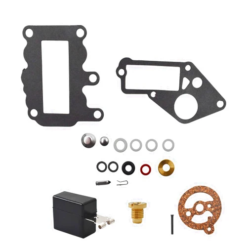 Autoparts Carburetor Rebuild Repair Kit with Float Replacement for Johnson Evinrude Outboard 9.5 HP 382048 BRP/OMC