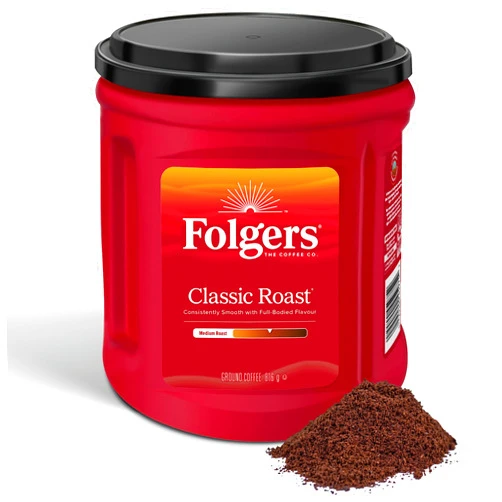 Folgers Classic Roast Medium Dark Roast, Ground Coffee, 816g Canister