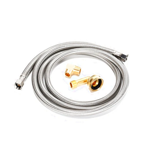 Ruimou 72 inches(6 FT) Braided Stainless Steel Dishwasher Connector,with MIP elbow and FHT degree elbow,dishwasher Installation Kit