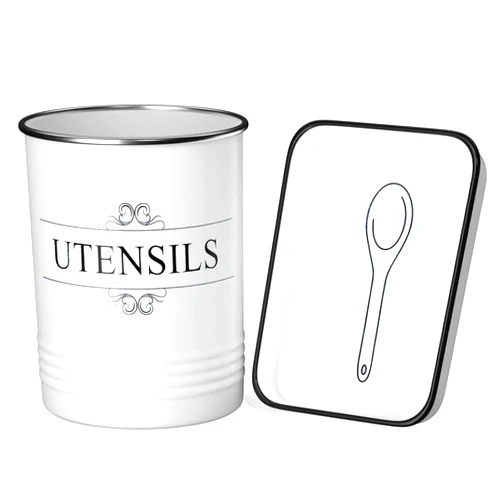 HOMECREDIBLES Farmhouse Utensil Holder For Countertop With Spoon Rest Kitchen Utensil Holder For Countertop Farmhouse Utensil Holder For Countertop Farmhouse Spoon Rest for Stove Top