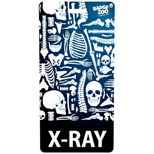 BadgeZoo X-Ray Badge Buddy (5 Pack) - Black - Skeleton Themed - Radiology Vertical Badge Id Card - by BadgeZoo