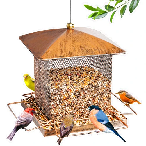 IWNTWY Bird Feeder, Heavy Duty Metal Bird Feeders for Outdoor Hanging, Wild Birdfeeder for Garden Yard Outside Backyard, 3.5LB Large Capacity