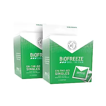 Biofreeze On-the-Go Pain Relief Gel, 3 mL Packets, 32 Count, Green