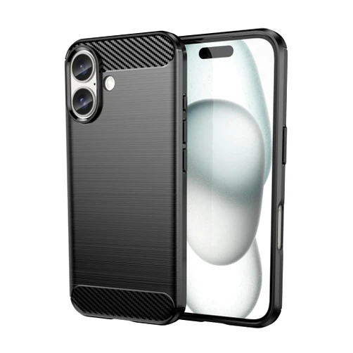 CruzerLite Case Made for iPhone 16 Case, Carbon Fiber Texture Design Cover Anti-Scratch Shock Absorption Case for iPhone 16 (2024) (Black)