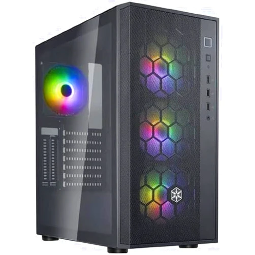 SilverStone Technology Silverstone SST-FAR1B-PRO-V2 - FARA Stylish and Distinctive Mid-Tower ATX Case Made of Tempered Glass, Equipped with Four 120 mm ARGB Fans and ARGB Controller