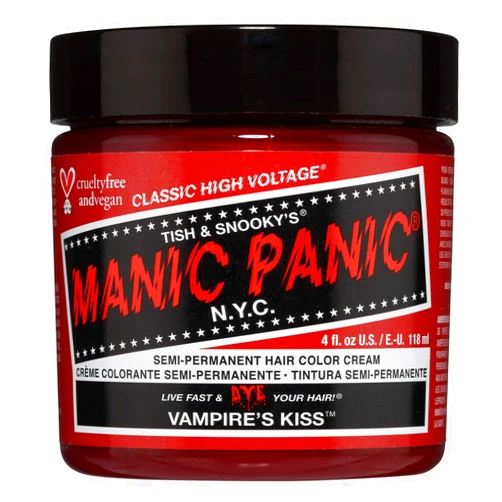 MANIC PANIC Classic Vampire's Kiss Semi Permanent Hair Color - Medium Red Hair Dye for Women & Men That Lasts 4-6 Weeks - Vegan, Ammonia & Cruelty-Free - Create & Mix Custom Shades (4oz)