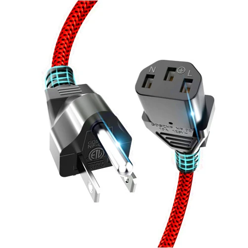 Goalfish 10FT/3M Power Cord,Goalfish Computer Power Cord,NEMA 5-15P to C13,10A 125V,18AWG Replacement AC Power Cord, 3 Prong Power Cord for TV,Monitor,Printer,PC,Projector -ETL Listed