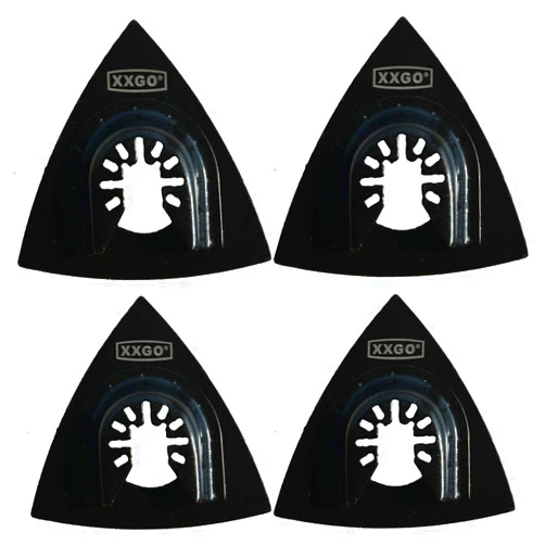 XXGO 4 Pcs 3.5 Inch 90mm Triangular Hook & Loop Oscillating Multi Tool Sanding Pads No.XG9004