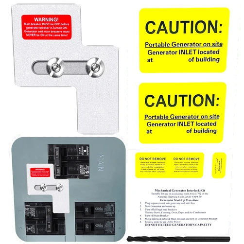 XMK Generator Interlock Kit Compatible with Siemens or Murray 100 Amp Panels, 7/8-1 1/4