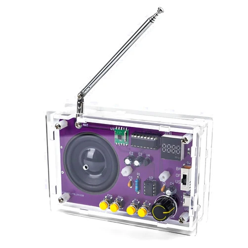 LEPANDA Radio with 2inch Speaker and Acrylic Case, DIY FM Radio Soldering Project, Electronic Soldering Practice Kit for High School STEM Education