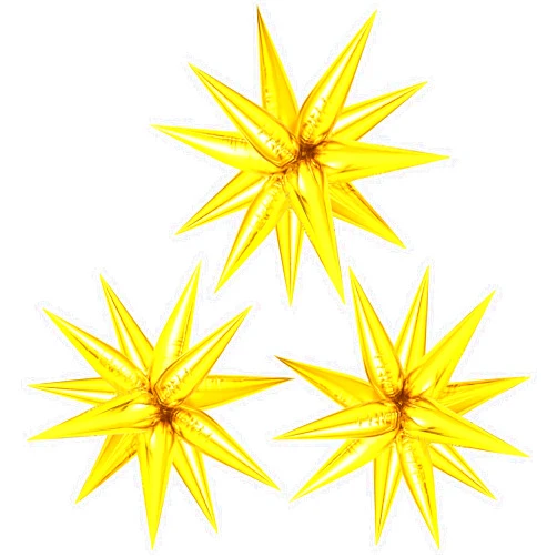 GCTWFYK 36 PCS Gold Star Balloons, Big 26 Inch Gold Starburst Balloons, Gold 12 Point Star Mylar Balloons, Starburst Foil Cone Balloons Gold for Birthday, Wedding, Graduation, New Years Party Supplies