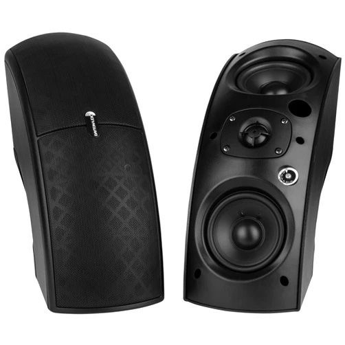 Dayton Audio QS204-4 Quadrant 70V / 100V Indoor/Outdoor Speaker Pair with 4 Ohm Bypass - Black