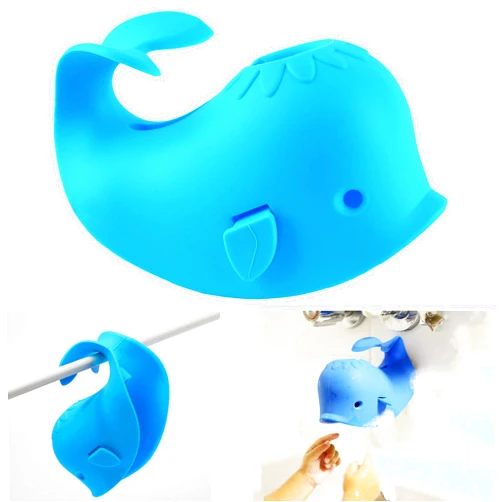 Kilomon Bath Spout Cover for Bathtub,Baby Shower Protector Cover A Fun Way to Protects Baby from Bumping Head During Bathing Time Cute Soft Whale Design Making for Enjoyable Safe Baths (Blue)