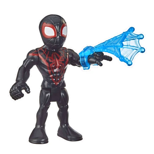 Playskool Heroes Marvel Super Hero Adventures Collectible 5-Inch Miles Morales Action Figure Toy with Web Accessory, Kids Ages 3 and Up