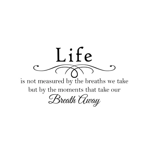 Newclew Life is not Measured by The Number of Breaths we take but by The Moments That take Our Breath Away Inspiration Encouragement Empowerment Wall Art Sayings Sticker Décor Decal