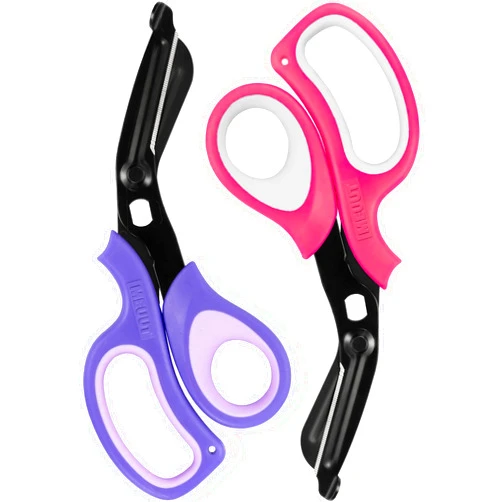 MEUUT 2 Pack Medical Scissors Trauma Shears -8 inch Patented Bandage Scissors Heavy Duty Surgical Grade EMT Scissors for EMT Workers Doctors Nurses Pink+purple