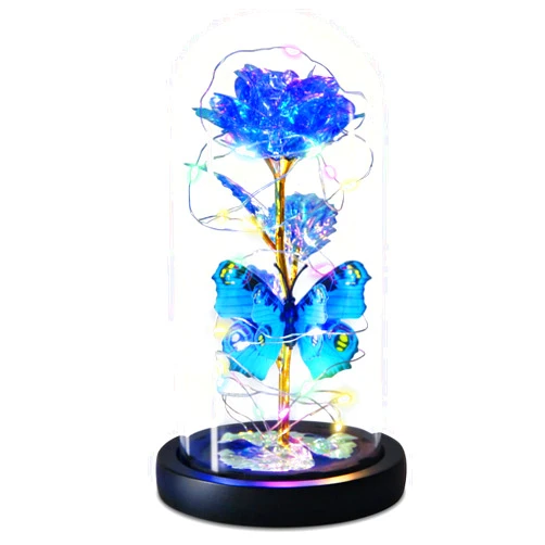 Greenke Beauty and The Beast Rose Gifts for Women, Forever Light Rose in Glass Dome, Valentines Day Gifts for Her Mom Grandma Wife Girlfriend Friends, Birthday Christmas Mother's Day Thank You Gifts