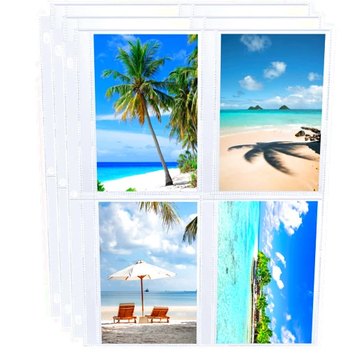 Zofly 30 Pack 3.5x5 Photo Album Refill Pages for 3 Ring Binder,Ultra-Clear Photo Sleeves Holding 240 Pictures, Double-Sided 4 Pocket Photo Pages,Top Loading Photo Sheet Protector for Photos and Postcards