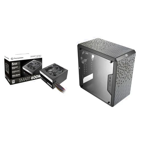 Cooler Master MasterBox Q300L Micro-ATX Tower with Magnetic Design Dust Filter & Thermaltake Smart 600W ATX 12V V2.3/EPS 12V 80 Plus Certified Active PFC Power Supply PS-SPD-0600NPCWUS-W