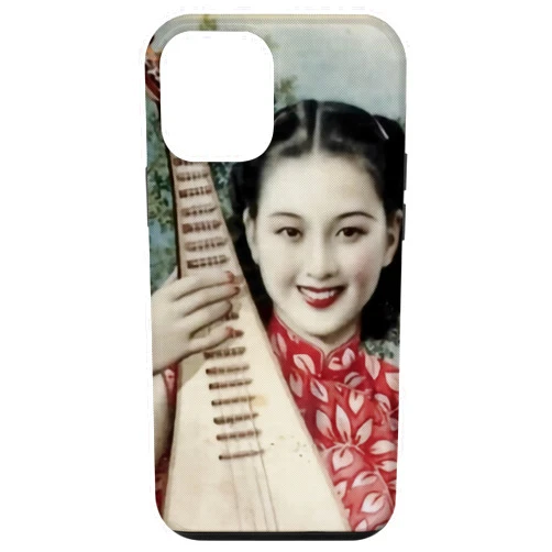 Blacklinesw9 iPhone 12 mini Vintage Chinese girl with liuqin Case