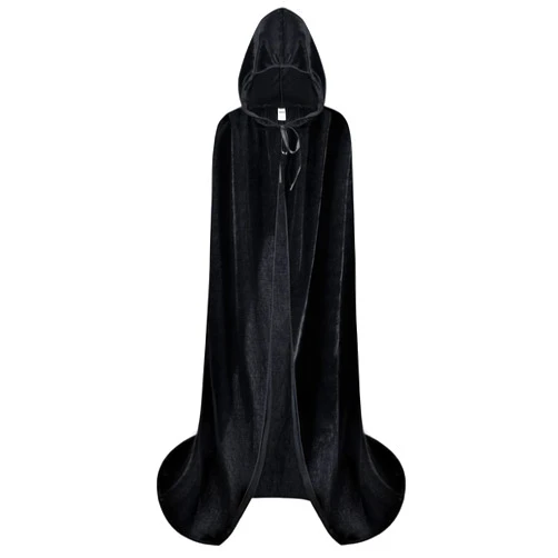 Spooktacular Creations Halloween Women Hooded Cloak, Long Hooded Black Cape Adult, Velvet Cloak Women for Halloween Party