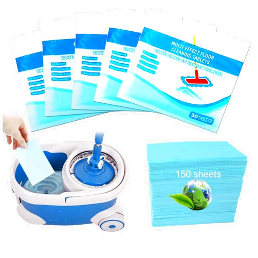 COMVWVIE Floor cleaner concentrate Sheets,150 Floor Cleaning Tablels slice for Mopping- Water Soluble,Fast Dry,Fresh Scent,Hard surface Floor cleaner Multi-Surface For RV And Small Space