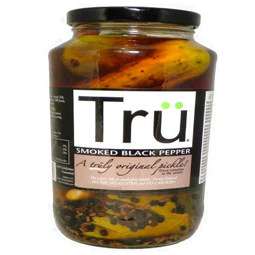 Tru Pickles 6010530 24 oz Smoked Black Pepper Pickles Jar - Pack of 6
