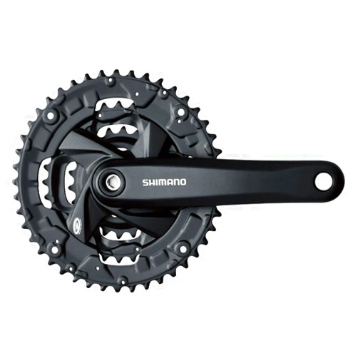 Shimano Altus FC-M371 Crankset - 170mm, 9-Speed, 48/36/26t, Riveted, Square Taper JIS Spindle Interface, Black