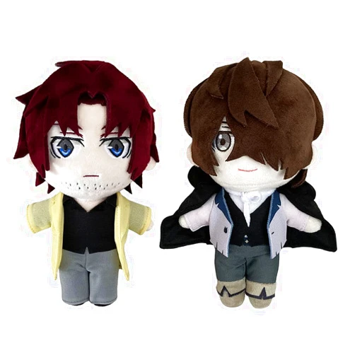 QAHEART 2pcs BSD Soft Figure Oda Sakunosuke and Edgar Allan Poe Throw Pillow Anime Soft Figure Hug Pillow Cushions Home Sofa Decoration Collectible for Fans