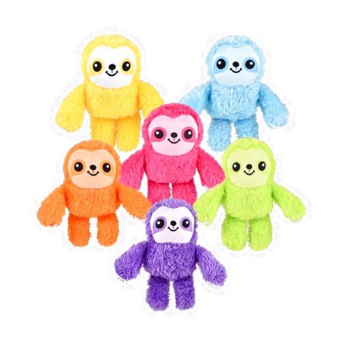 The System Sellers Plush Sloth Toys, 5 inches, Set of 6, Assorted Colors