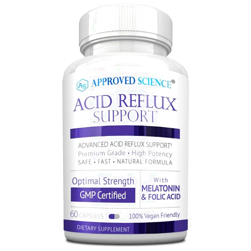Approved Science® Acid Reflux Support - with Melatonin, Marshmallow Root, L-Taurine - 60 Capsules - Vegan