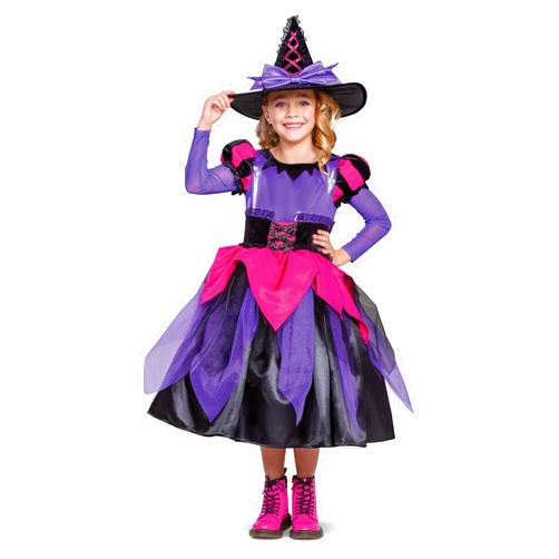 Disguise Girls Witch Cotume for Kids With Dress and Witch Hat, Child Size