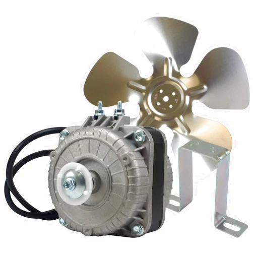 AP APPLI PARTS Appli Parts APFM-102E 10W refrigeration condenser and evaporator motor 220V 60Hz 0.35A 1300rpm includes base and 9in aluminum Fan Blade CCW shaft end Universal fit
