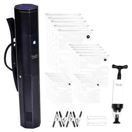 YEDI HOUSEWARE Yedi Infinity Sous Vide Cooker, Powered by Octcision Technology, Deluxe Accessory Kit, Recipes, 1000 Watts