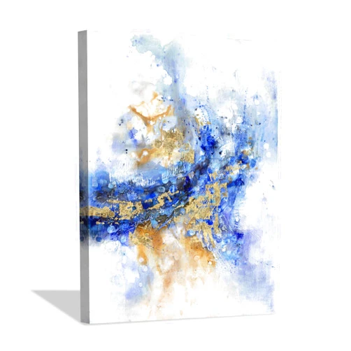 Hardy Gallery Abstract Picture Canvas Wall Art: Blue Print Painting Artwork for Bed Room (12” x 16'' x 1 Panel)