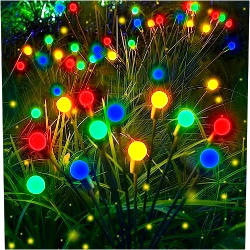 Albelt Multicolor 6-Pack Solar Garden Lights, 48 LED Firefly Lights Solar Outdoor(Sway by Wind), Waterproof Swaying Solar Lights For Outside Garden Decor Yard Patio Pathway Landscape Decorations (Multicolor)