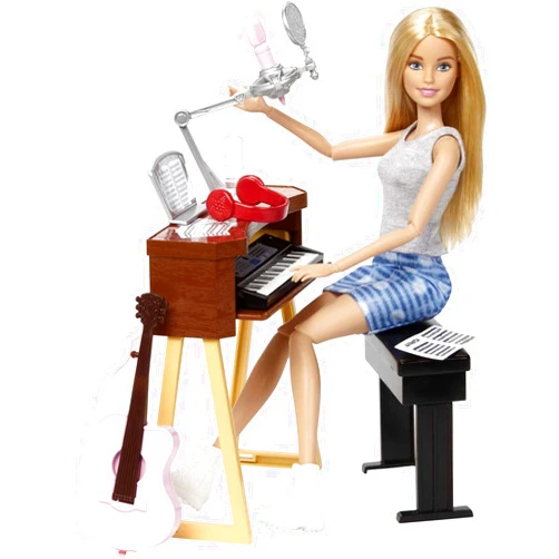 Barbie Musician Doll & Accessories, Music-Themed Playset with Guitar, Keyboard, 2 Mics & More, Blonde Doll