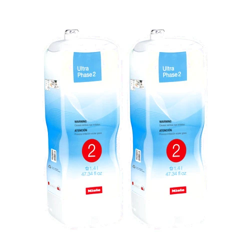 Miele UltraPhase 2 2-Component Detergent for Whites and Colors, Aqua Fragrance 1.4 Liters, 63 Loads