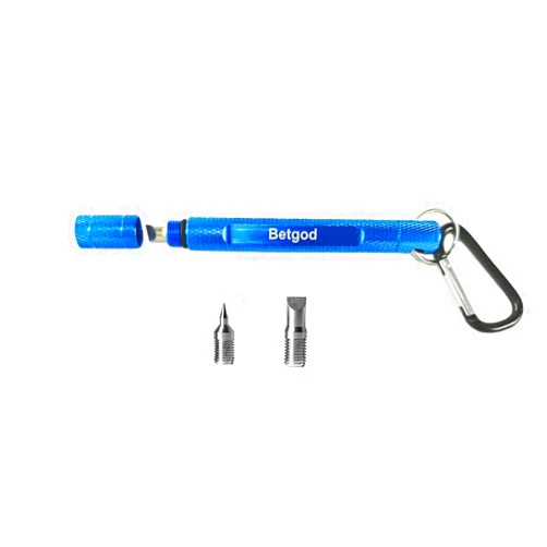 Betgod Golf Club Groove Sharpener - 3-in-1 Golf Club Groove Sharpener Re-Grooving Club Sharpener,Groove Sharpening Tool - Generate Optimal Backspin - Suitable for U & V-Grooves (Blue)