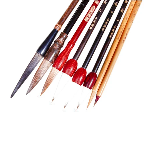 Corciosy Chinese Calligraphy Brush Set ,Writing Brush Professional Kanji Japanese Sumi-e Painting Brushes 8 piece/set+Roll-up Bamboo Brush Holder