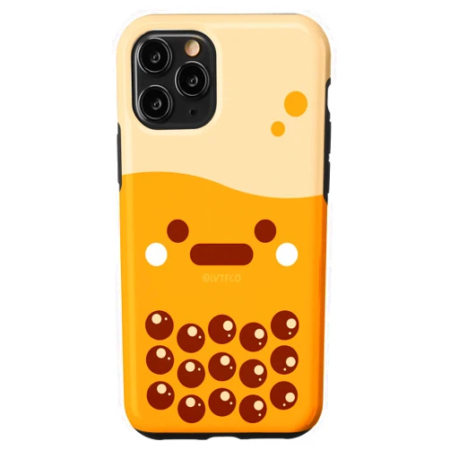Funny Cute Character Art Graphics (Tea) iPhone 11 Pro Kawaii Cute Boba Bubble Tea Character Art Case