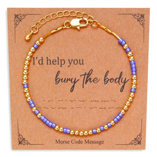 GINAZL Morse Code Bracelet: I'll Help You Bury the Body, Friendship Bracelet Couple Bracelets Birthday Gifts for Women