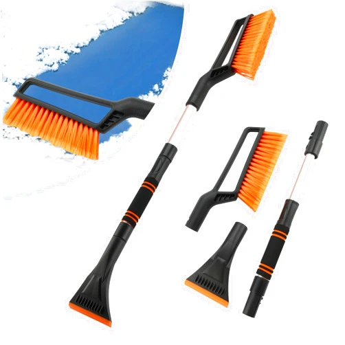 SINGARO Ice Scraper and Snow Brush for Car Windshield, Snow Scraper for Car, Snow Winter Car Necessities, Multi Functional Car Snow Removal Tools, Car Accessories Gift for Women and Man(Telescoping)