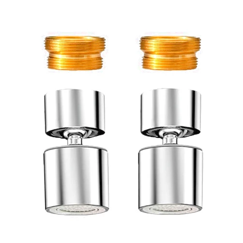 RQJLZ Faucet Aerator, 360° Swivel Kitchen Sink Faucet Aerator, Big Angle Twist, Dual-function 2-Flow Sprayer Faucet Head, Sink Sprayer Attachement, Faucet Replacement Part 55/64'' Female Thread, Chrome