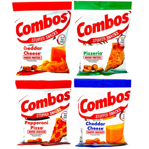Combo's Combos Classic Variety Pack of 4 – Cheddar Cheese Cracker and Pretzel, Pepperoni Cracker and Pizzeria Pretzel (6.3 Ounce Each) 6.3 Ounce (Pack of 4)