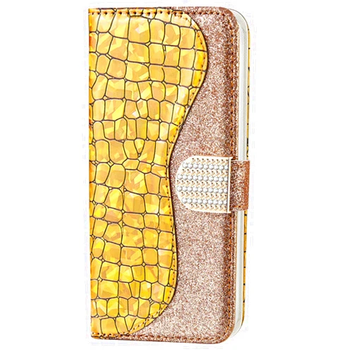 LTLGHYL Case for Samsung Galaxy S22/S22+/S22 Ultra, Glitter PU Leather Mobile Phone Case with Card Slots and Kickstand Magnetic Flip Cover Leather Case,Gold,S22 Ultra 6.8
