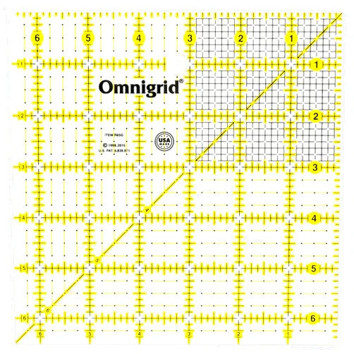 Omnigrid 6-1/2-Inch by 6-1/2-Inch Quilter's Square