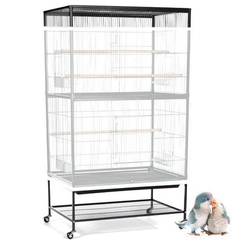 ASOCEA Large Bird Cage Seed Cather,Bird Cage Cover Adjustable Soft Airy Skirt Guard Birdcage Nylon Mesh Net for Parrot Parakeet Macaw African Round Square Cages Cover (White,118 * 31.5in/300 * 80cm)